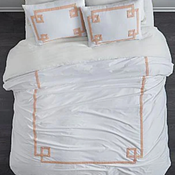 Villa by Noble Excellence Greek Key Blush King Duvet Cover - Picture 2 of 7